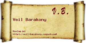 Veil Barakony névjegykártya